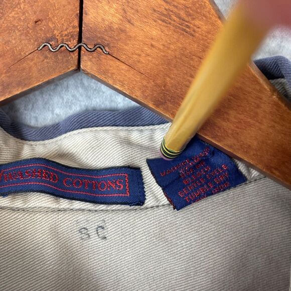 Vintage Washed Cottons Men's 90s Red Blue Khaki Button Down Long Sleeve XL - Picture 3 of 9